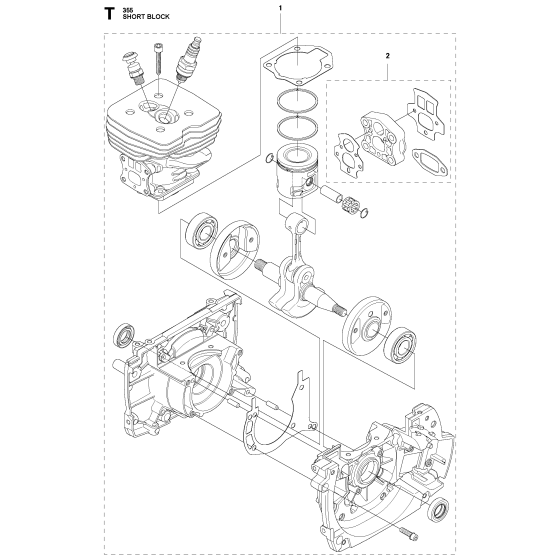 Short Block Assembly For Husqvarna 355FXT Brushcutter