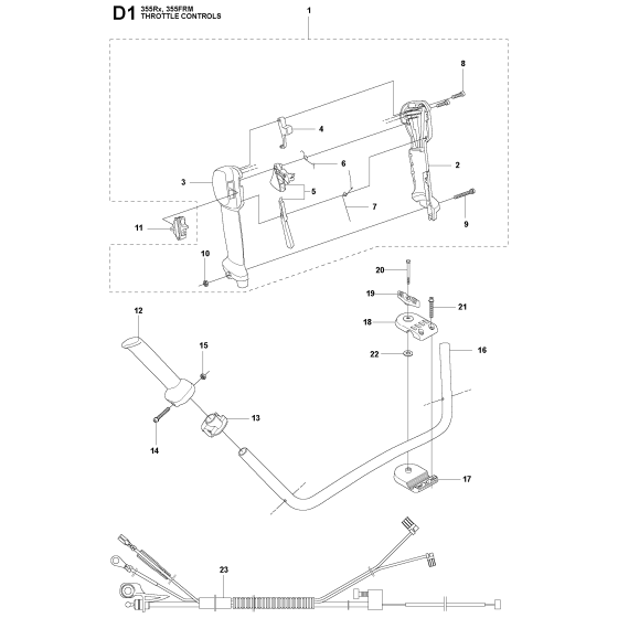 Throttle Controls Assembly For Husqvarna 355RX Brushcutter