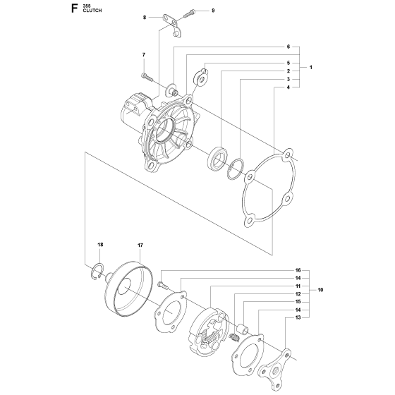 Clutch Assembly For Husqvarna 355RX Brushcutter