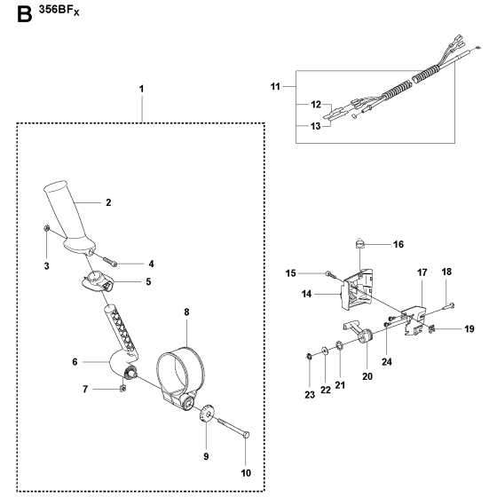 Handle & Controls-2 Assembly for Husqvarna 356BF Leaf Blower