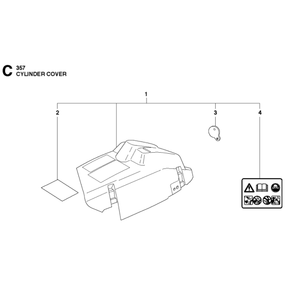 Cylinder Cover Assembly For Husqvarna 357XP Chainsaw 