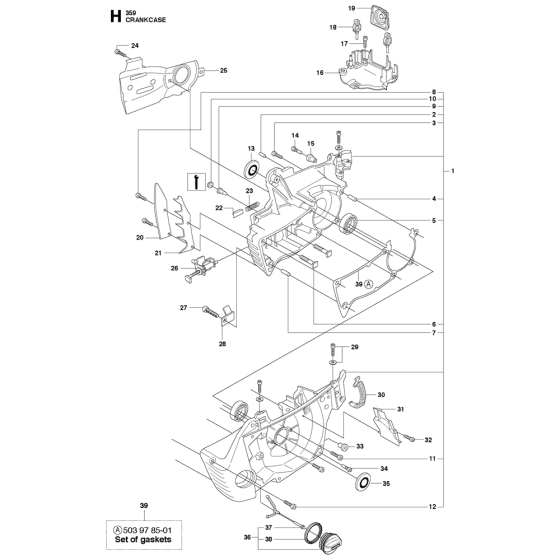 Crankcase Assembly For Husqvarna 359 Chainsaw 