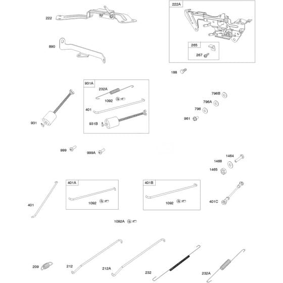 Control Bracket Assembly for Briggs and Stratton Model No.613275-0002-E1 Horizontal Shaft Engine