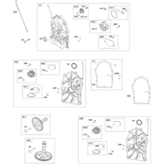 Crankcase Cover Assembly for Briggs and Stratton Model No.613275-0002-E1 Horizontal Shaft Engine