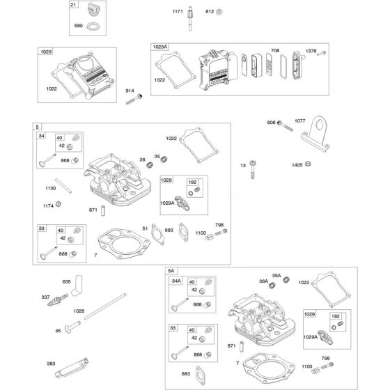 Cylinder Head Assembly for Briggs and Stratton Model No.613275-0002-E1 Horizontal Shaft Engine