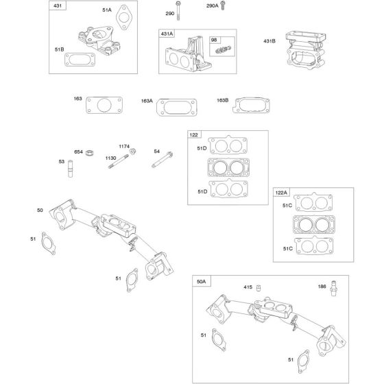 Intake Manifold Assembly for Briggs and Stratton Model No.613277-0004-E1 Horizontal Shaft Engine