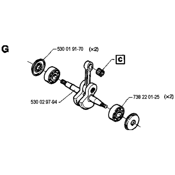 Crankshaft Assembly For Husqvarna 36 Chainsaw 