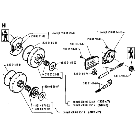 Clutch & Oil Pump Assembly For Husqvarna 36 Chainsaw 