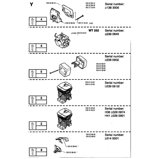 Service Updates-1 Assembly For Husqvarna 36 Chainsaw 