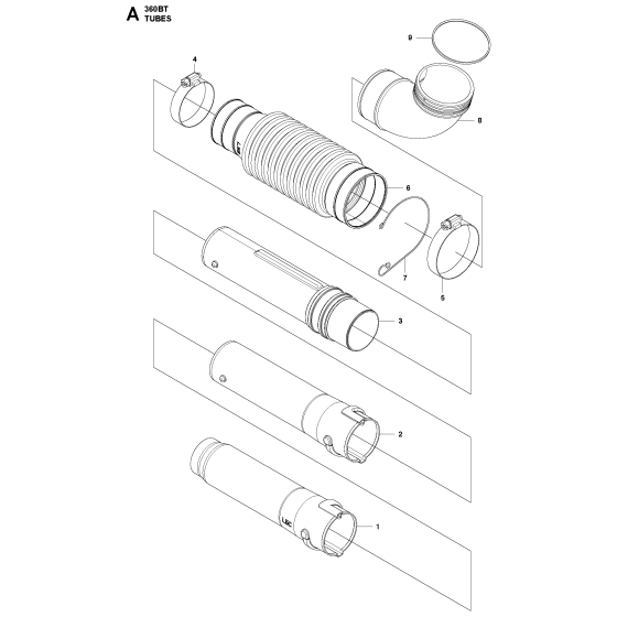 Tube Assembly for Husqvarna 360BT Leaf Blower