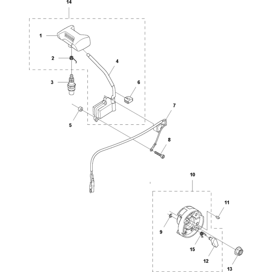 Ignition System Assembly for Husqvarna 360BT Leaf Blower