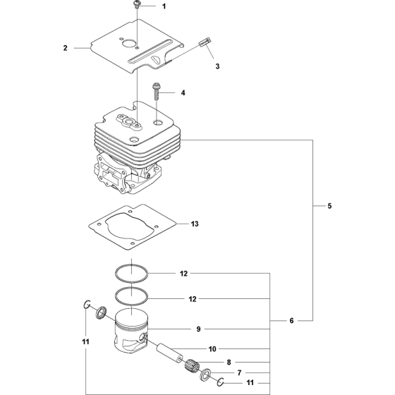 Cylinder Piston Assembly for Husqvarna 360BT Leaf Blower