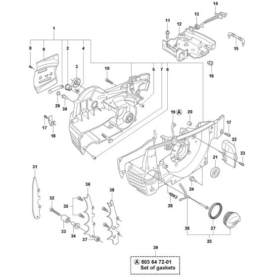 Crankcase Assembly For Husqvarna 362 Chainsaw 