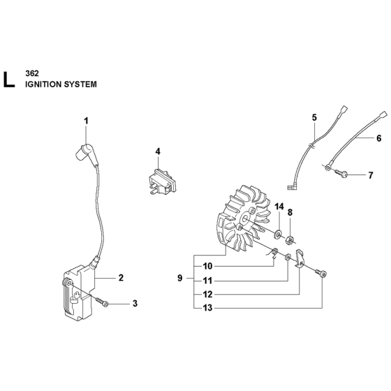 Ignition System Assembly For Husqvarna 362 Chainsaw 