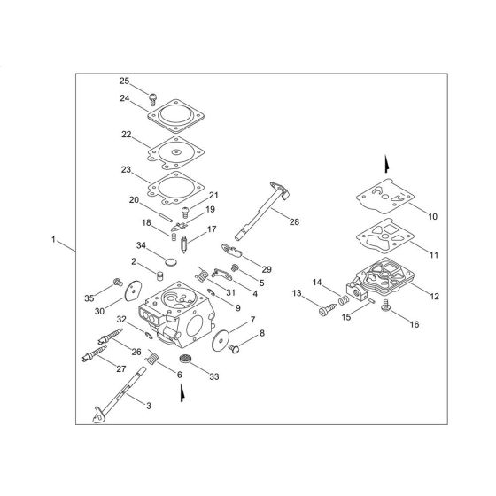 Carburettor for Shindaiwa 362TS