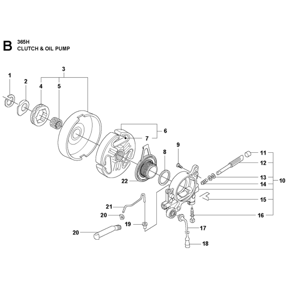 Clutch & Oil Pump Assembly For Husqvarna 365h Chainsaw 