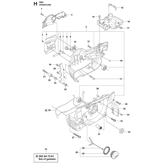 Crankcase Assembly For Husqvarna 365h Chainsaw 