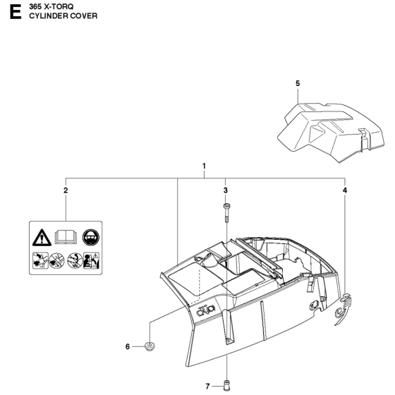 Cylinder Cover Assembly For Husqvarna 365x-Torq Chainsaw 