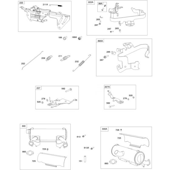 Control Assembly for Briggs and Stratton Model No. 613777-0002-J1 Vertical Shaft Engine