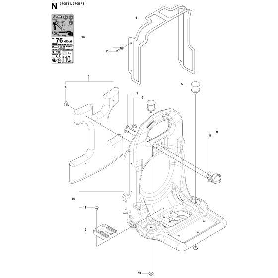 Frame Assembly for Husqvarna 370BFS Leaf Blower