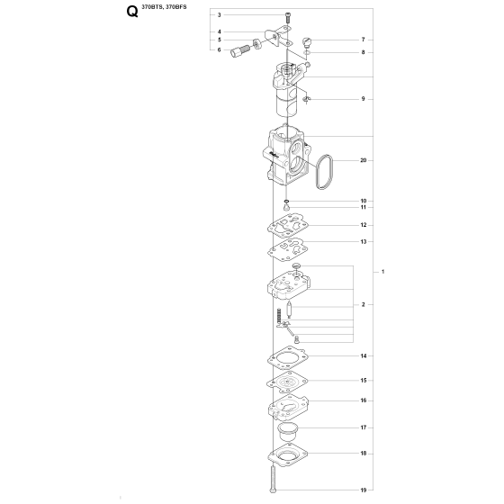 Carburetor Details Assembly for Husqvarna 370BTS Leaf Blower