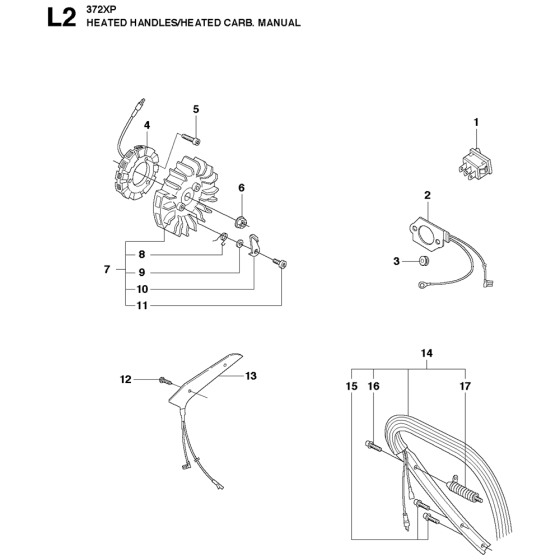 Handles Heated-1 Assembly For Husqvarna 372XP Chainsaw 