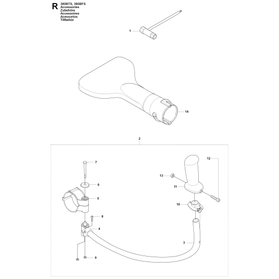 Accessories Assembly for Husqvarna 380BFS Leaf Blower