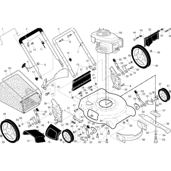 Product Complete Assembly for Husqvarna 38454 Series 3 Consumer Lawn Mowers