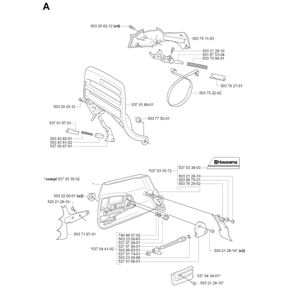 Chain Brake & Clutch Cover Assembly For Husqvarna 385  Chainsaw 