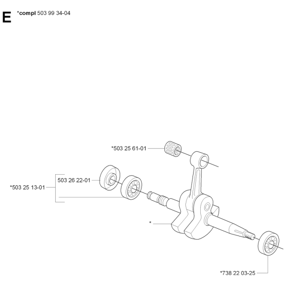 Crankshaft Assembly For Husqvarna 385  Chainsaw 