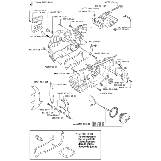 Crankcase Assembly For Husqvarna 385XP Chainsaw 