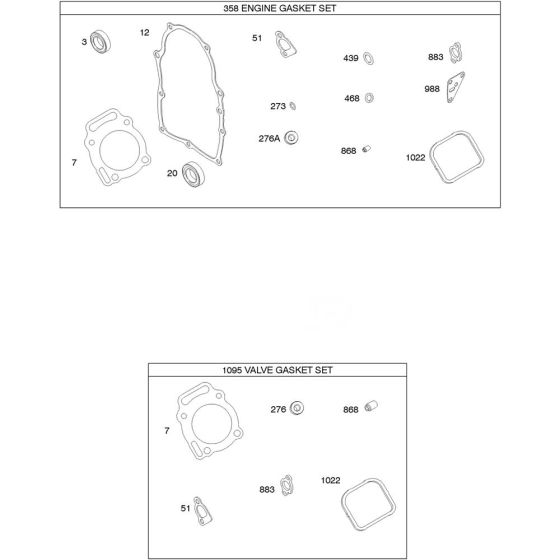 Engine Gasket Assembly for Briggs and Stratton Model No.389445-0114-E2 Horizontal Shaft Engine