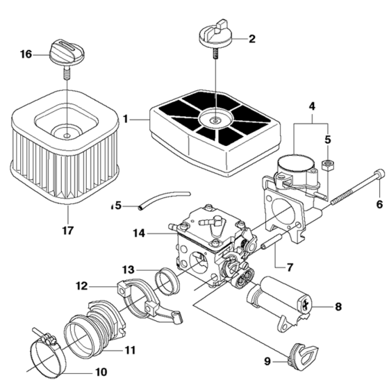 Carburetor & Air Filter Assembly For Husqvarna 390XP Chainsaw 