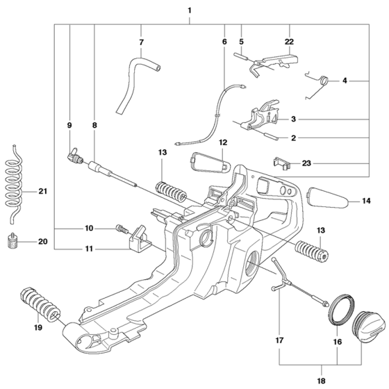 Fuel Tank & Handle Assembly For Husqvarna 390XP Chainsaw 