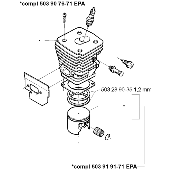 Cylinder Piston Assembly For Husqvarna 394XP Chainsaw 