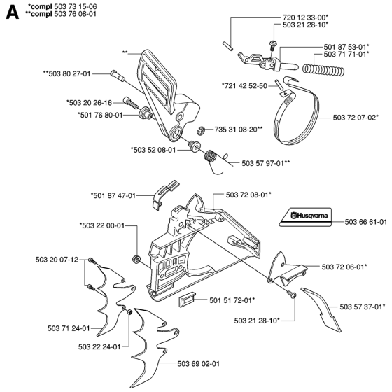 Chain Brake & Clutch Cover Assembly For Husqvarna 395XP Chainsaw 