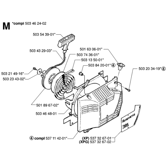 Starter Assembly For Husqvarna 395XP Chainsaw 