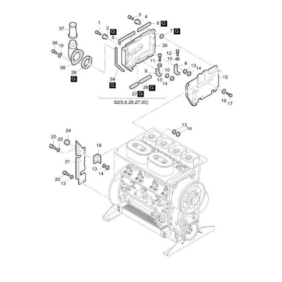 Air Ducting - 1 Assembly for Hatz 3L40 Diesel Engine