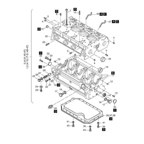 Crankcase Assembly for Hatz 3L40 Diesel Engine