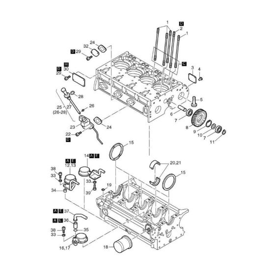 Crankcase-1 Assembly for Hatz 3L40 Diesel Engine