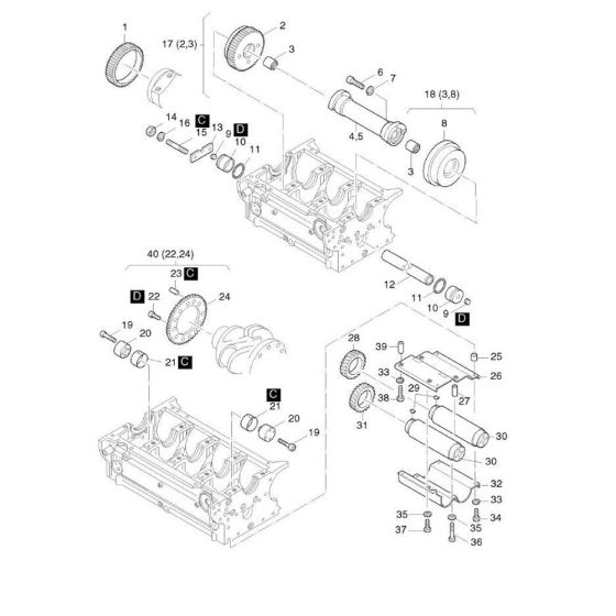 Compensation of Masses Assembly for Hatz 3L40 Diesel Engine