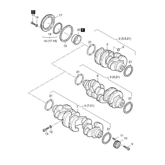 Crankshaft Assembly for Hatz 3L40 Diesel Engine