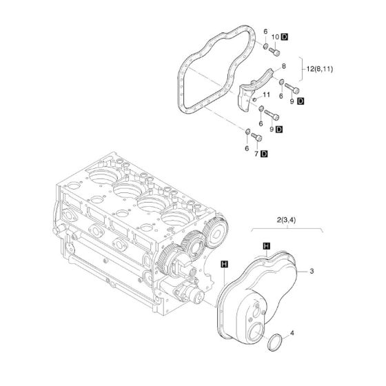 Timing cover Assembly for Hatz 3L43C Diesel Engine