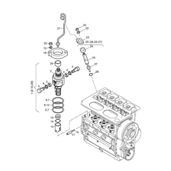 Injection equipment Assembly for Hatz 3L43C Diesel Engine