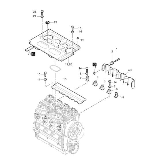 Air ducting Assembly for Hatz 3L43C Diesel Engine