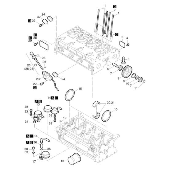 Crankcase-1 Assembly for Hatz 3L43C Diesel Engine