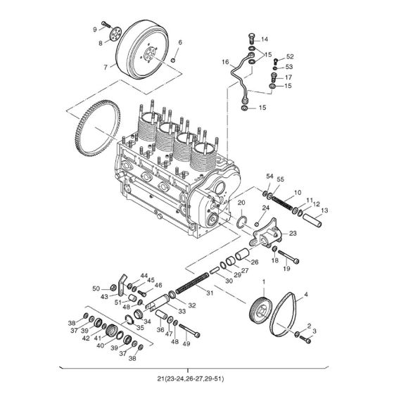 Pulley & Flywheel for Hatz 3M40