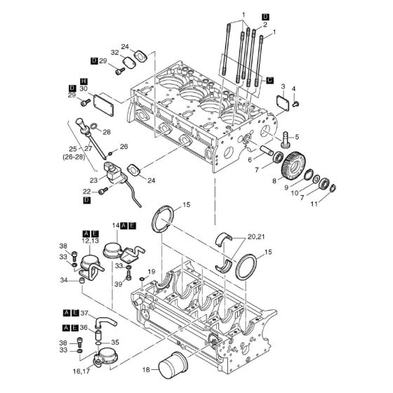 Crankcase-1 for Hatz 3M40