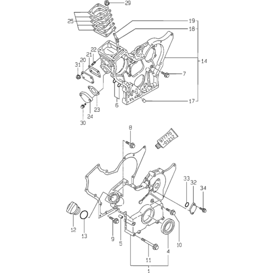 Gear Housing Assembly for Yanmar 3TNA72L Engine