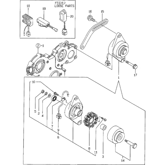 Generator Assembly for Yanmar 3TNE68 Engine